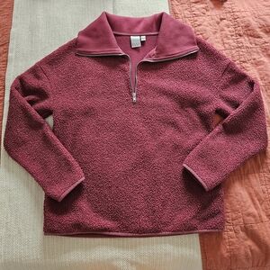 Women's Burgundy Half-Zip Sweater